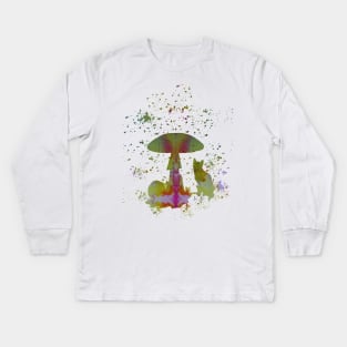 Mushroom cat Kids Long Sleeve T-Shirt